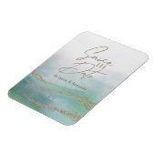 Elegant Waterverf Aqua Ocean & Gold Save the Date Magneet (Linkerzijde)