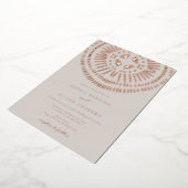 Elegant Waterverf Art Deco Tropical Wedding Folie Uitnodiging (Gedraaid)