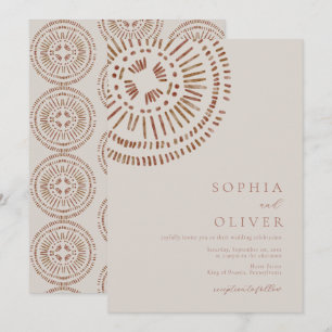 Elegant Waterverf Art Deco Tropical Wedding Kaart