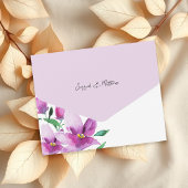 Elegant Waterverf Art Flowers in Violet All In One Uitnodiging