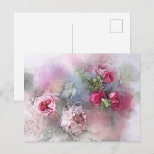 Elegant Waterverf Art Moderne Rozen Flowers Floral Briefkaart (Voorkant / Achterkant)
