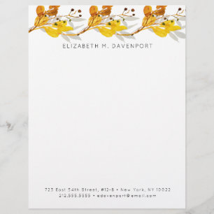 Elegant Waterverf Autumn Foliage Letterhead Briefhoofd