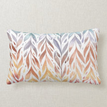 Elegant Waterverf Autumn Leaves | Lumbar Pillow