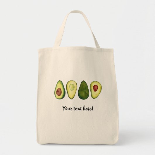 Elegant Waterverf Avocado  Tote Bag (Voorkant)