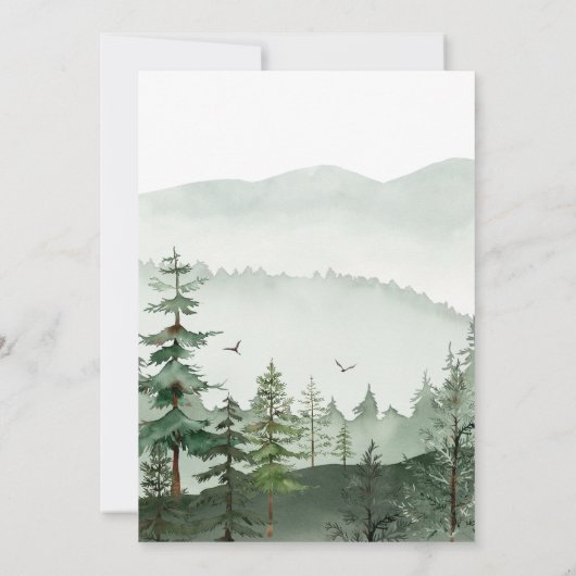 Elegant Waterverf avontuur wacht op Baby shower Kaart (Achterkant)