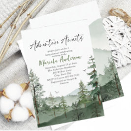 Elegant Waterverf avontuur wacht op Baby shower Kaart