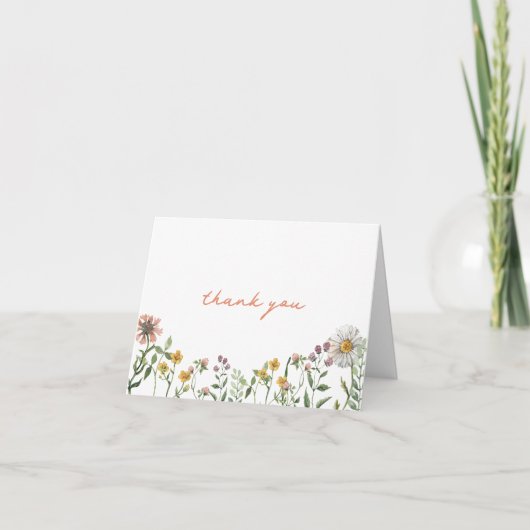 Elegant Waterverf Baby shower Bedankkaart (Voorkant)