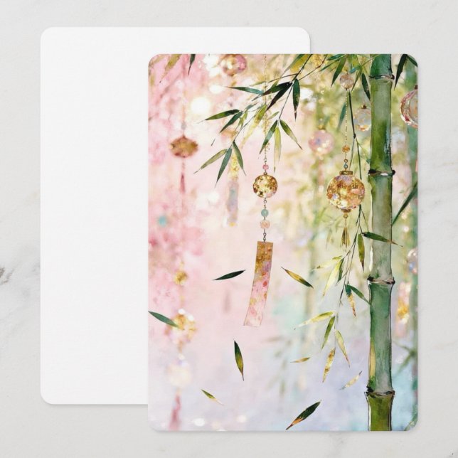 Elegant Waterverf Bamboe & Bloemendagboek | Zachte (Voorkant / Achterkant)