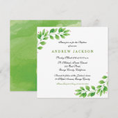 Elegant Waterverf Baptism/Christening Uitnodiging (Voorkant / Achterkant)