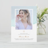 Elegant Waterverf Bat Mitzvah Kaart (Staand voorkant)