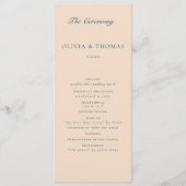 Elegant Waterverf Beach Blue Wave Classic Weddensc Programmakaart (Voorkant)