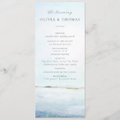 Elegant Waterverf Beach Waves Coastal Wedding Programmakaart (Voorkant)