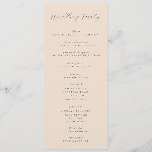 Elegant Waterverf Beach Waves Coastal Wedding Programmakaart (Achterkant)