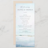 Elegant Waterverf Beach Waves Coastal Wedding Programmakaart (Voorkant / Achterkant)