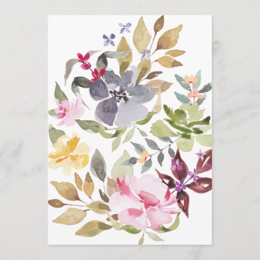 Elegant Waterverf Beauely Wedding Menu (Achterkant)