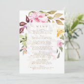 Elegant Waterverf Beauely Wedding Menu (Staand voorkant)