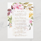 Elegant Waterverf Beauely Wedding Menu (Voorkant)