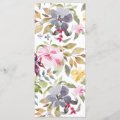 Elegant Waterverf Beauely Wedding Programmakaart (Achterkant)