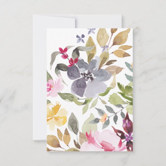 Elegant Waterverf Beauely Wedding RSVP (Achterkant)