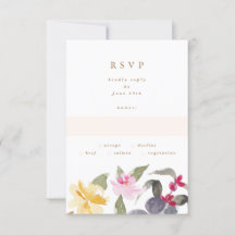 Elegant Waterverf Beauely Wedding RSVP