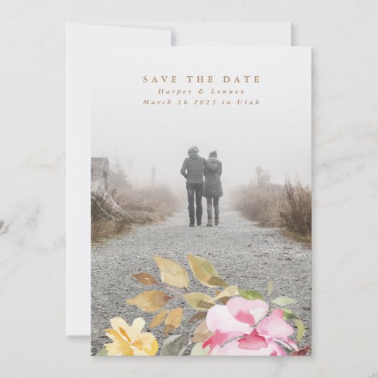 Elegant Waterverf Beauely Wedding Save The Date (Voorkant)