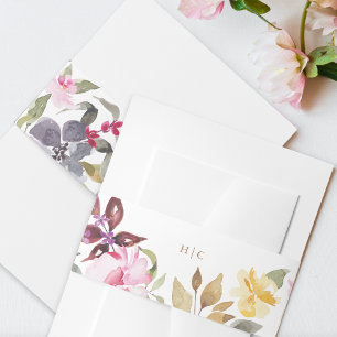 Elegant Waterverf Beauely Wedding Uitnodigingen Wikkel