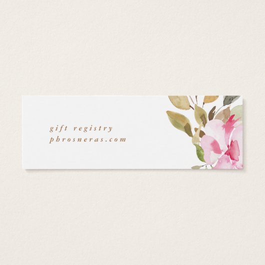 Elegant Waterverf Beauful Registry Insert Card Mini Visitekaartjes (Achterkant)