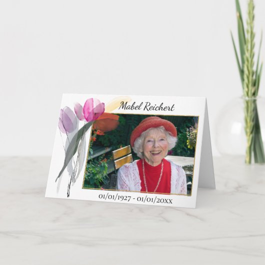 Elegant Waterverf Bedankt voor je medeleven Kaart (Voorkant)