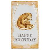 Elegant waterverf Beer Happy Birthday Klein Cadeauzakje (Achterkant)