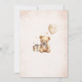 Elegant Waterverf Beer Teddy baby shower Kaart (Achterkant)