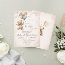 Elegant Waterverf Beer Teddy baby shower