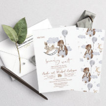 Elegant Waterverf Beer Teddy baby shower