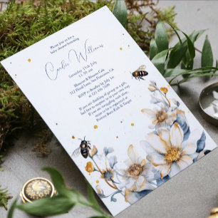 Elegant Waterverf bij bloemetjeskoppels Baby showe Kaart
