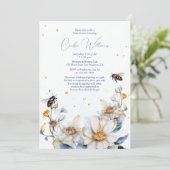 Elegant Waterverf bij bloemetjeskoppels Baby showe Kaart (Staand voorkant)