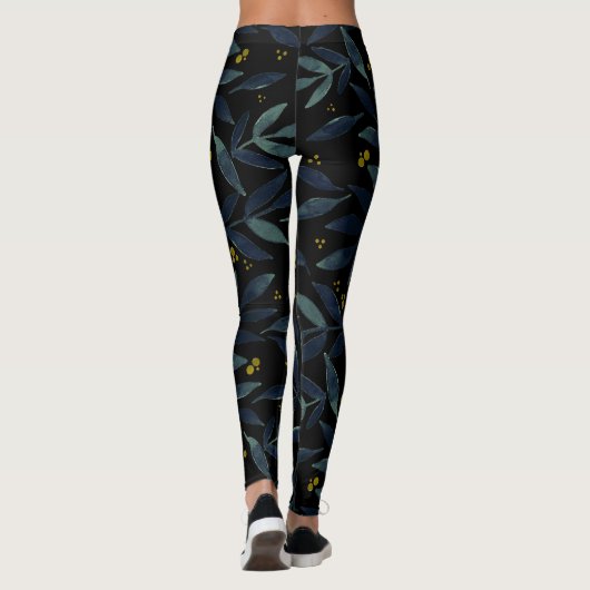 Elegant waterverf bijkantoren leggings (Achterkant)