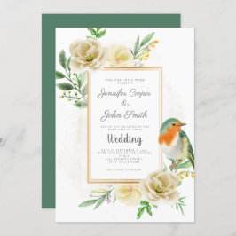 Elegant Waterverf Bird Wedding Kaart