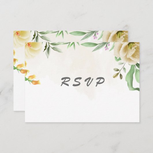 Elegant Waterverf Bird Wedding RSVP Kaartje (Voorkant / Achterkant)