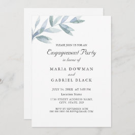 Elegant waterverf blad botanisch Verloving Onderde Kaart