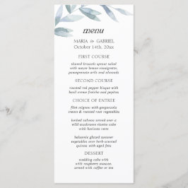 Elegant waterverf blad bruiloft Menu Kaart
