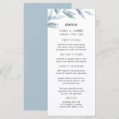 Elegant waterverf blad bruiloft Menu Kaart (Voorkant / Achterkant)