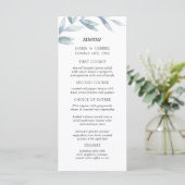 Elegant waterverf blad bruiloft Menu Kaart (Staand voorkant)