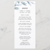 Elegant waterverf blad bruiloft Menu Kaart (Voorkant)