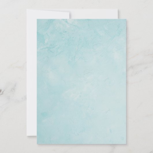 Elegant  Waterverf Blauw Bloemen Bruiloft Kaart (Achterkant)