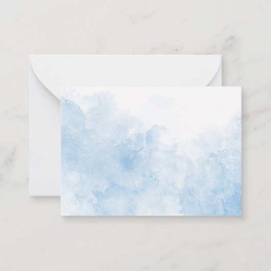 Elegant Waterverf Blauw Bow lint Baby shower Notitiekaartje (Achterkant)