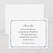 Elegant waterverf Blauw en wit lijst Bedankkaart (Voorkant / Achterkant)