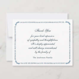 Elegant waterverf Blauw en wit lijst Bedankkaart