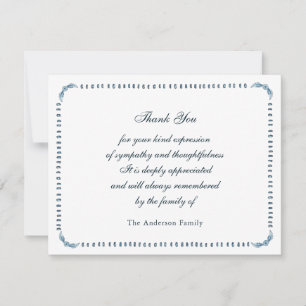 Elegant waterverf Blauw en wit lijst Bedankkaart