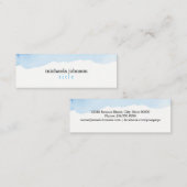 Elegant Waterverf BLAUW minimaal Mini Visitekaartje (Voorkant / Achterkant)