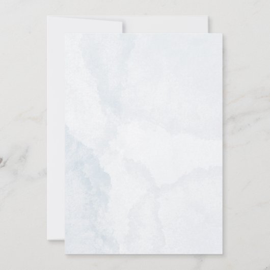 Elegant Waterverf Blauw Schattige Olifant Baby sho Kaart (Achterkant)