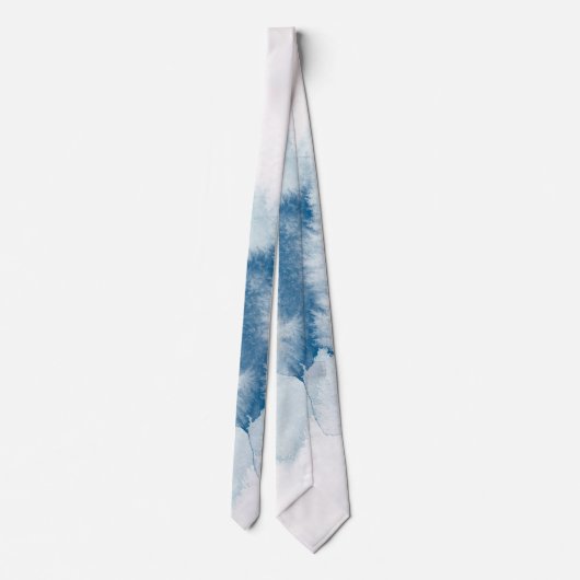 Elegant waterverf blauw stropdas (Achterkant)